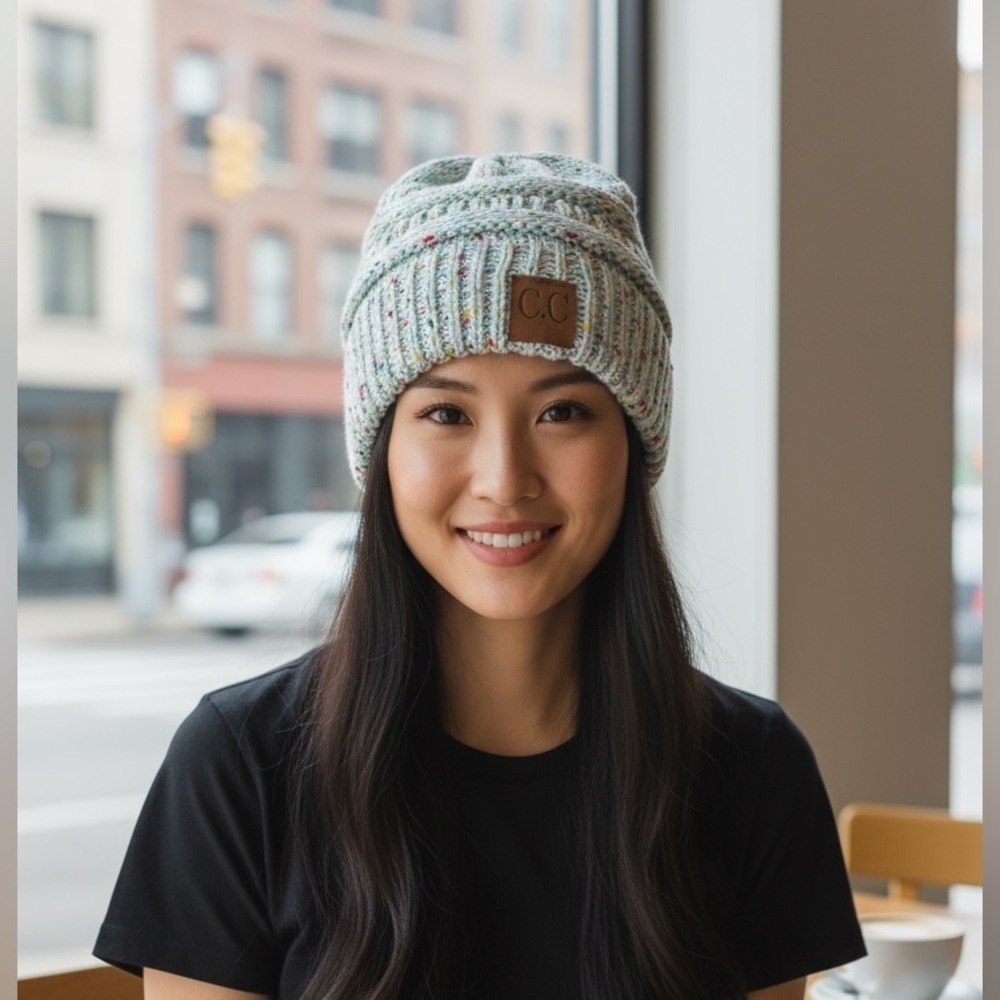 CC Multicolor Knit Beanie NWOT